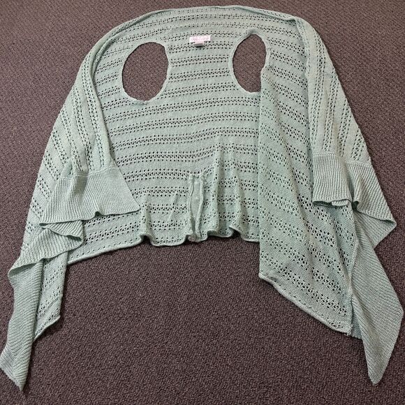 Soft Surroundings Wrap Womens Size Small S Open Knit Cape Cover Up Sleeveless - Picture 1 of 7